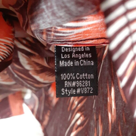 Veno Mens Button Down Shirt XL Tropical Leaves 340 - Picture 4 of 5